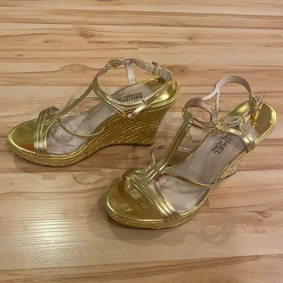 Michael Kors Shoes Michael Kors Golden Wedges Size 7 Poshmark